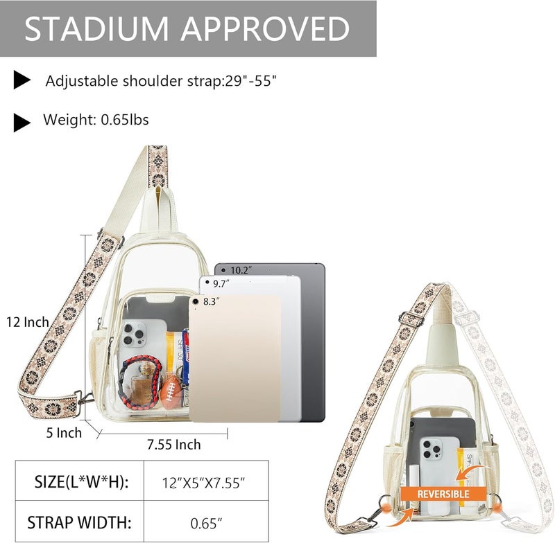 Mroede Clear Bag for Stadium Events Approved Clear Purses for Women Crossbody Transparent Bag Stadium Bags for Concert Sport - Image 4